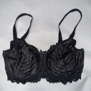 Whimsy Sheer Black Lace Bra 32DDD